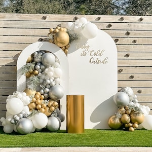 Gold and Silver Balloon Arch Kit Birthday New Year Graduation Bridal Engagement Anniversary Retirement