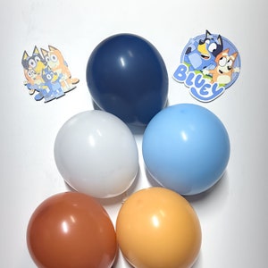 Kit Decoracion Fiesta Cumpleaños Globos Bluey Y Bingo 85 Pz