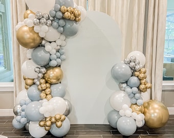 DIY White, Gold, Silver Balloon Garland, Birthday Party, Bachelorette, Bridal Shower, Wedding, Christening, Blue, Baby Shower