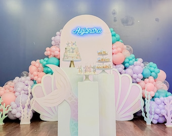 Pastel Mermaid Balloon Arch Kit - Birthday Party Princess Decor - Ocean Themed Baby Shower Under The Sea Party Decorations - Custom Colors