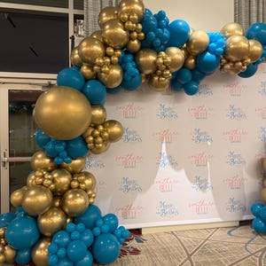 Royal Blue & Gold Balloon Arch Kit: Elegant Party Decor