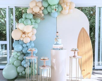Baby On Board Baby Shower Decoration Balloon Garland Arch Kit DIY Boy The Big One Little Surfer Retro Ocean Surfboard Surfs Up Decor