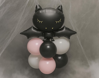 Pastel Halloween Balloon Tower Bat Party Garland Arch Spooky Bouquet Decor
