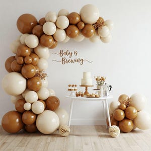 A Baby is Brewing Balloon Arch Kit Baby Shower Gender Reveal Coffee Latte Theme Bachelorette