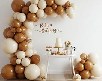 A Baby is Brewing Balloon Arch Kit Baby Shower Gender Reveal Coffee Latte Theme Bachelorette