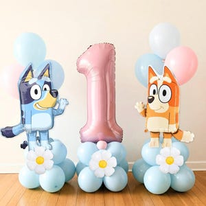 Dog Balloon Kit Tower Licensed Anagram Daisy Party Decor Bingo Pastel Wackadoo Twoey Puppy Pawty Girly Matte