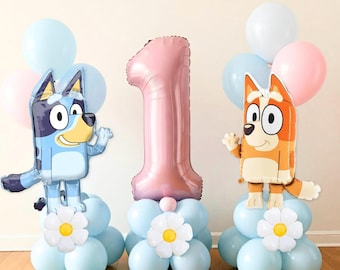 Kit de globos para perros Torre Anagrama con licencia Decoración para fiestas de margaritas Bingo Pastel Wackadoo Twoey Cachorro Pawty Femenino Mate