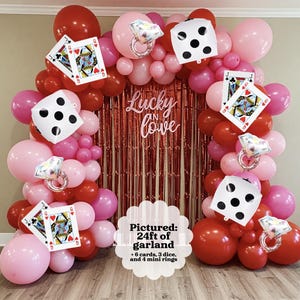 Lucky in Love Balloon Garland – Casino Theme Bridal Shower Decor, Bachelorette Party Balloons, Vegas-Inspired Arch Kit image 1