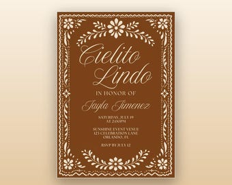 Cielito Lindo Invitation Template, Editable Mexican Fiesta Invite, Papel Picado First Birthday, Canva Digital Download 5x7