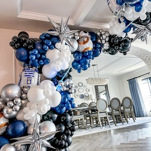 Star Wars Balloon Garland Arch Kit DIY Licensed Anagram Kids Birthday Party Baby Shower Light Saber R2D2 BB8 Costume One With The Force
