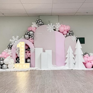 Winter Onderland Balloon Arch - Balloon Kit - Winter Baby Shower - 1st Birthday Celebration - Snowflake Birthday Decor -
