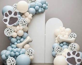 Arco de globos de Puppy Pawty - Primer cumpleaños de perro - Artículos de Puppy Pawty - Decoración para fiestas infantiles - Kit de globos DIY - Decoraciones de cumpleaños de cachorros