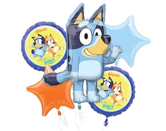 Kit de ramo de globos Bluey con licencia: Decoración para fiesta de cachorros