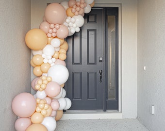 Pink, White, Peach Balloon Garland Baby Shower Birthday Bachelorette First Birthday A Little Peach On The Way Sweet As A Peach