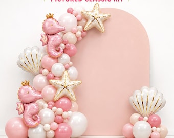 Sea You Soon Baby Pink Balloon Garland Kit DIY Ocean Beach Decor Coastal Nautical