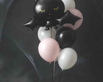 Pastel Halloween Balloon Bouquet Bat DIY Kit Party Garland Arch Spooky Cut Tower
