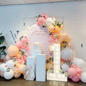 Some Bunny Is One Balloons Arch Garland Kit DIY Rabbit Balloon Easter Baby Shower Spring Decorations Sweet One