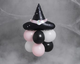 Pastel Halloween Balloon Tower Witch Hat Party DIY Garland Arch Bouquet Bat Witchy Decor