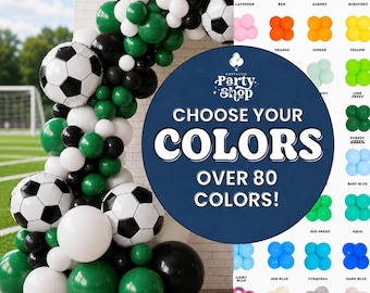 Custom Team Colors Soccer Balloon Garland Kit DIY Party Sports Birthday Tournament