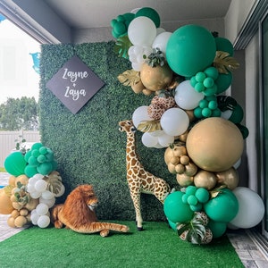 Jungle Safari Balloon Garland Kit Baby Shower Birthday Two Wild Wild One Woodland Animals Jungle Animals
