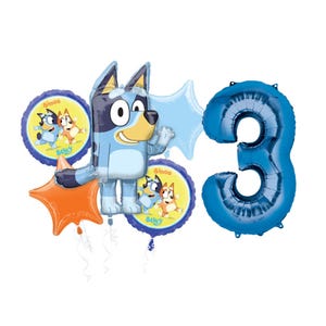 Licensed Balloon Bouquet Kit Puppy-Themed Party Decor Pastel Wackadoo Balloons Includes Official Bluey & Bingo