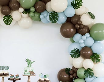 Dinosaur Balloon Garland Kit: Jungle Theme Baby Shower Decor