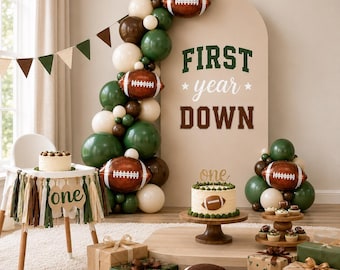 First Year Down Balloon Garland Football Decor Rookie Super Bowl Tailgate 1st Boy Birthday
