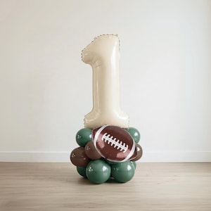 Football Balloon Tower First Year Down Rookie Of The Year Birthday Party Sports Theme