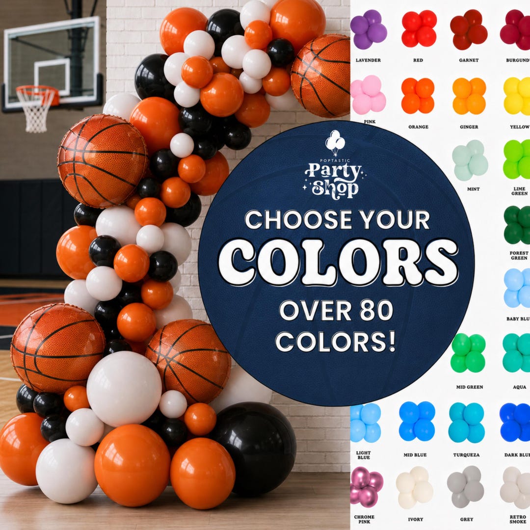 Custom Team Colors Basketball Balloon Garland Arch Tournament Decor ...