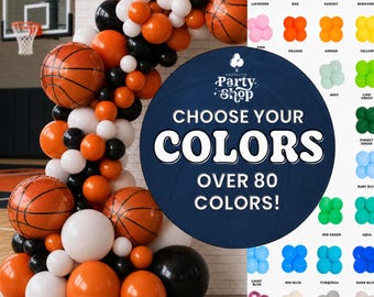 Custom Team Colors Basketball Balloon Garland Arch Tournament Decor Birthday Game Day