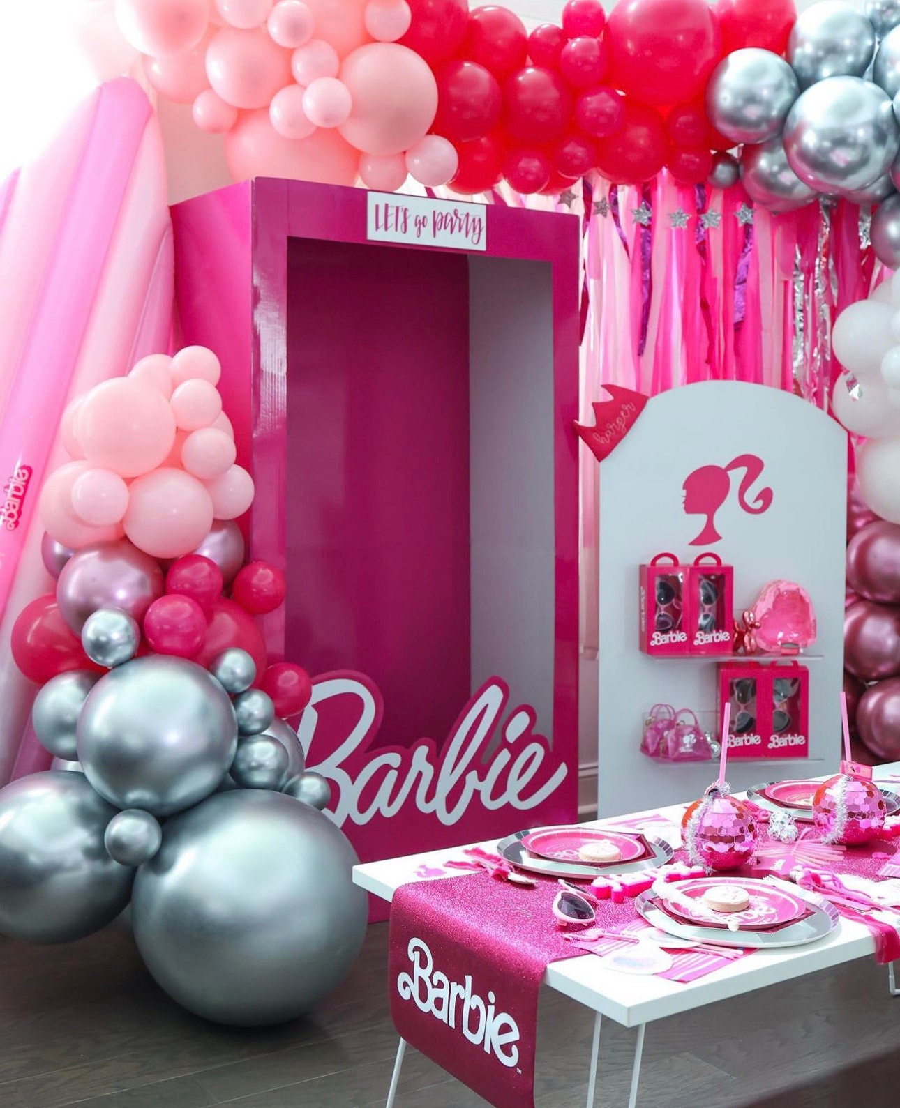115 pièces mat rose vif princesse thème couronne arc Disco Radio