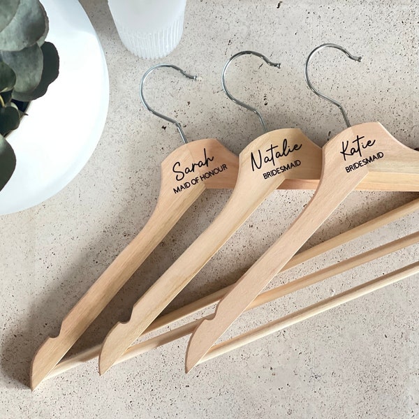 Personalised Wedding Coat Hangers | Bridal Dress Hanger | Bridesmaid Proposal Gift | Maid of Honour Gift | Wedding | Custom Coat Hanger