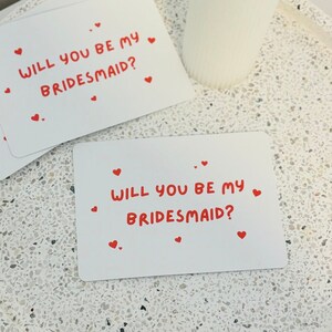 Bridesmaid Proposal Cards | Will you be my bridesmaid |  Heart Design | Bridal Party Proposal | Maid of Honour Proposal Card | Flower Girl