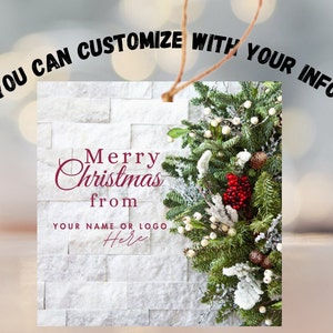 Customizable Christmas Tag Design Easy Download Template Print-at-Home Attach to Pop-By Gifts from Real Estate Agents to Increase Referrals.
