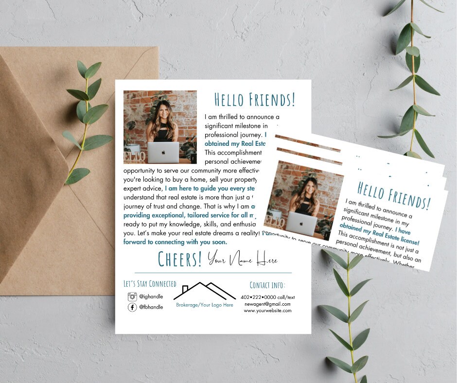 New Real Estate Agent Announcement Letter Realtor Announcement Flyer