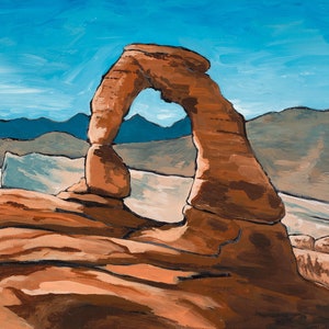 ORIGINAL painting, Delicate Arch, Arches National Park, Moab, Utah, acrylic painting