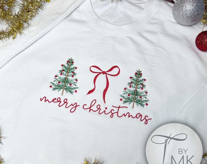Holiday Christmas Tree with Bow Sweatshirt