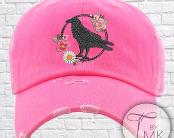 Crow Bird Enthusiast Corvidae Embroidered Hat