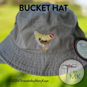 Embroidered Fluffy Chicken Bucket Hat
