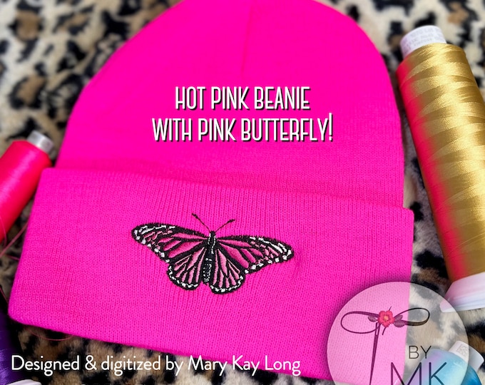 Monarch Monochromatic Soft Beanie Winter Knit Hat Butterfly Gift