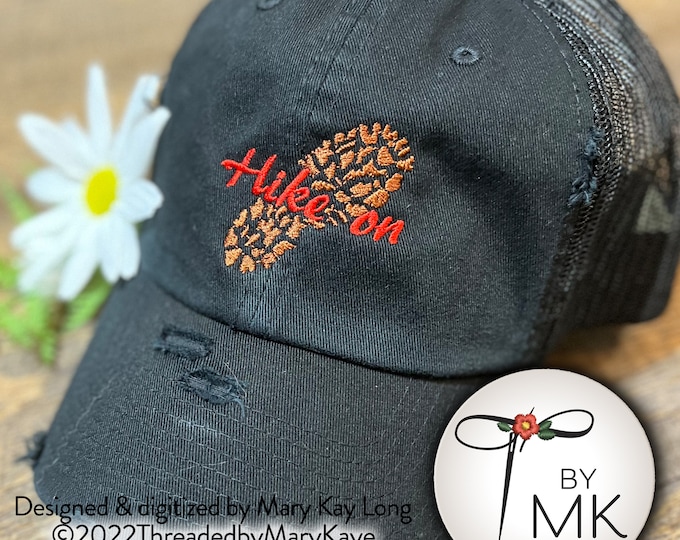 Hike Hat  |  Hiking Mesh Hat  |  Hiker Gift | Hiker Hat  |  Distressed Hat