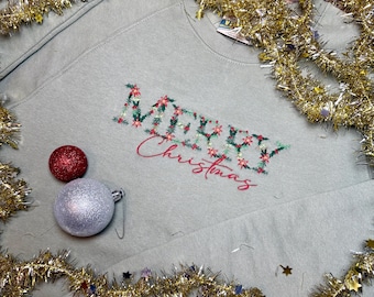 Holiday Merry Christmas Floral Sweatshirt