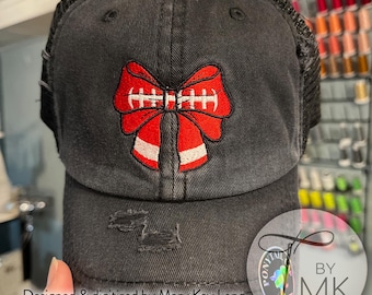 Football Bow Embroidered Hat