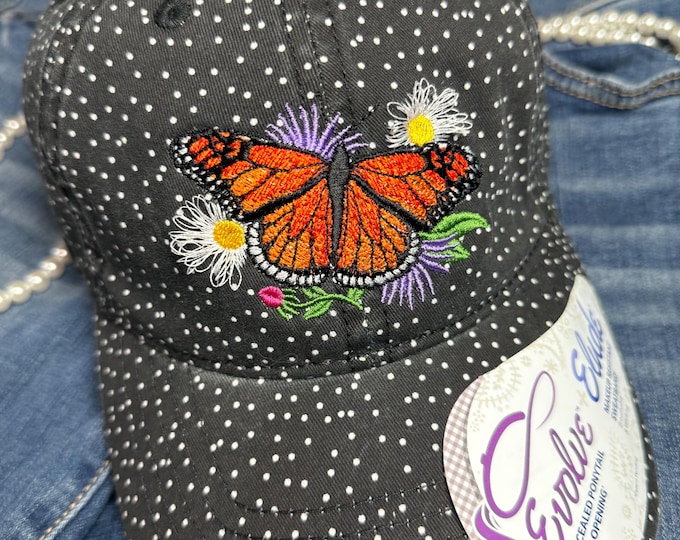 Floral Monarch Butterfly Ladies' Fit Hat Monarch Butterfly Gift
