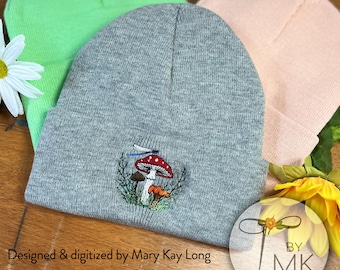 Amanita Mushroom Beanie Knit Winter Hat