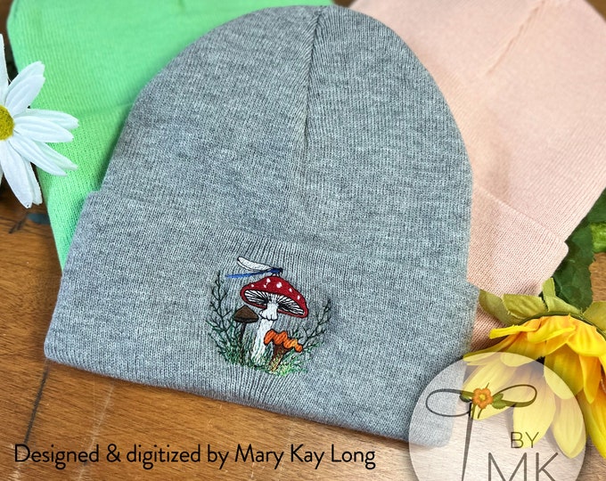 Amanita Mushroom Beanie Knit Winter Hat