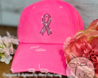 Pink Ribbon Breast Cancer Awareness Ribbon Hat