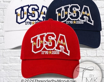 Embroidered USA Patriotic Baseball Hat Classic Cotton Cap