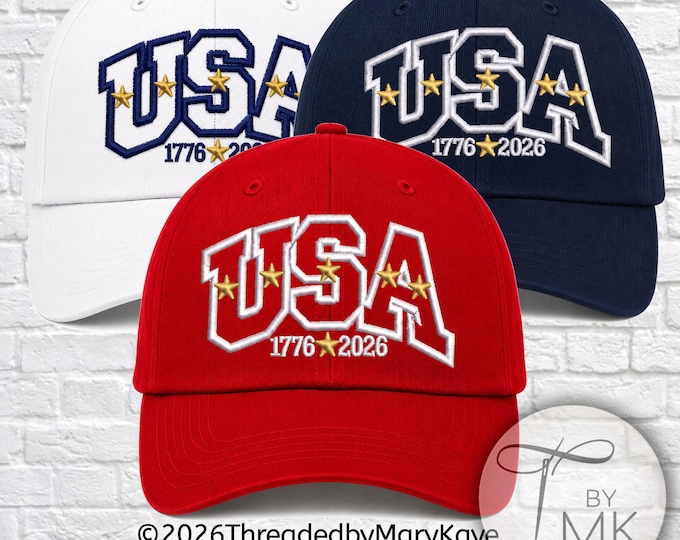 Embroidered USA Patriotic Baseball Hat Classic Cotton Cap