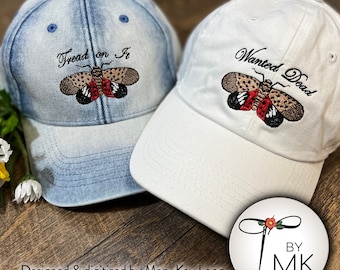 Embroidered Spotted Lanternfly Hat: Awareness Cotton Twill Cap